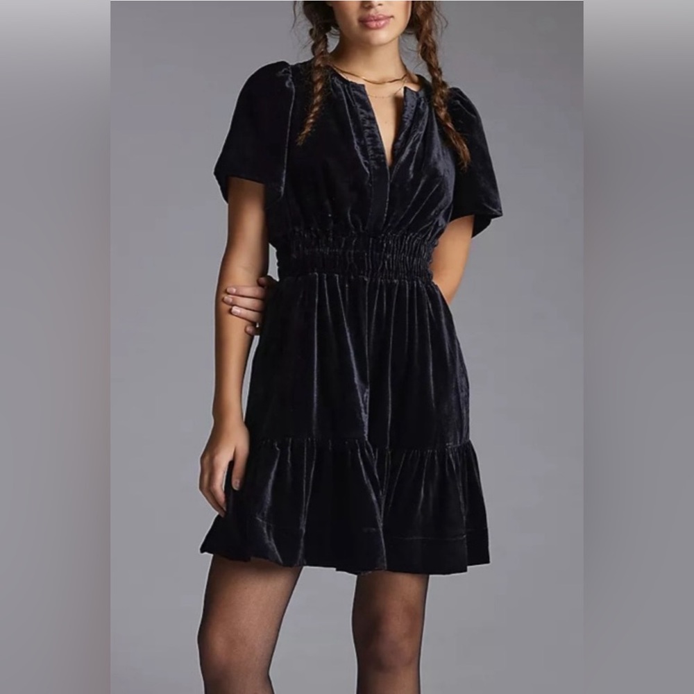 Somerset Mini Black Velvet Dress